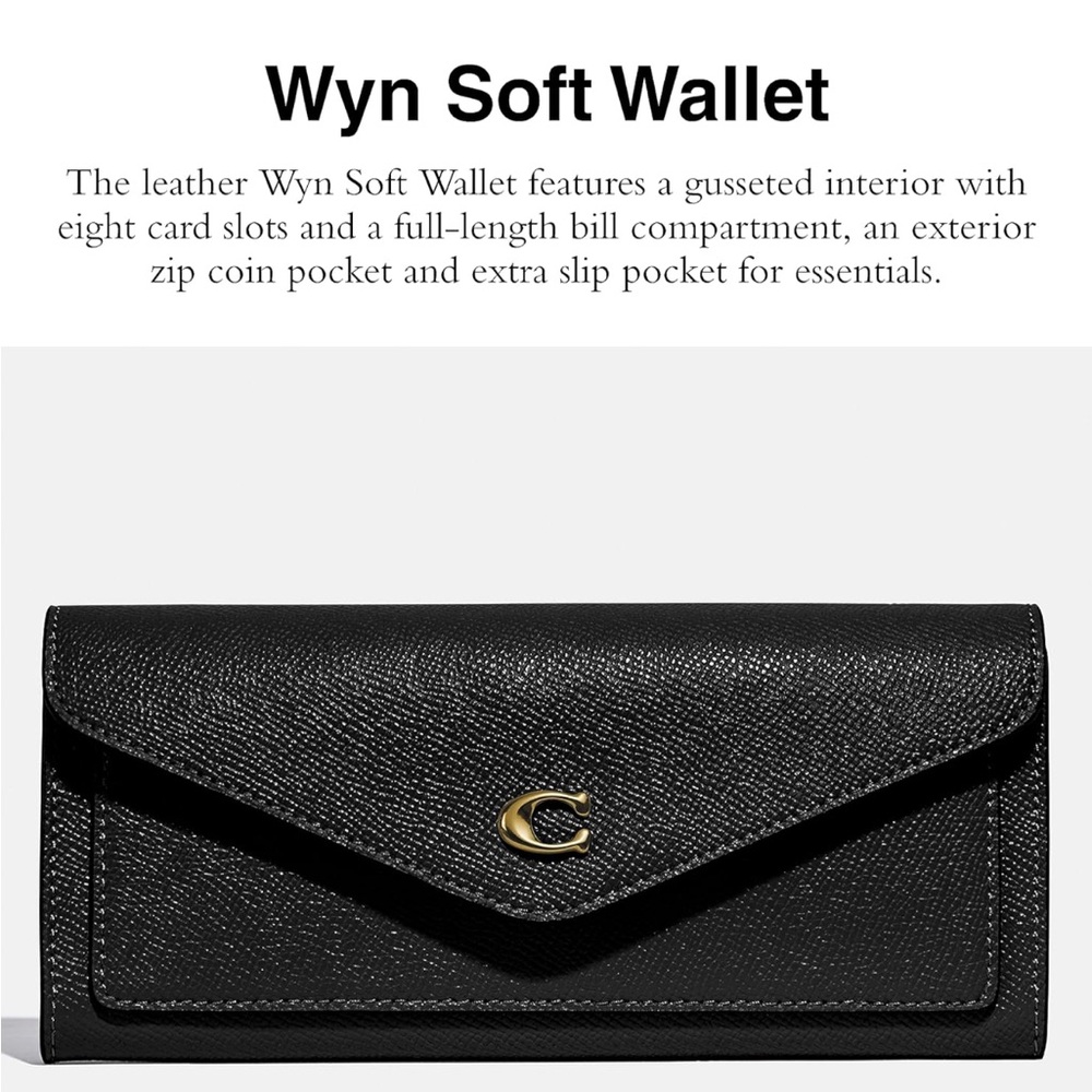 Coach Wyn Black Leather Wallet